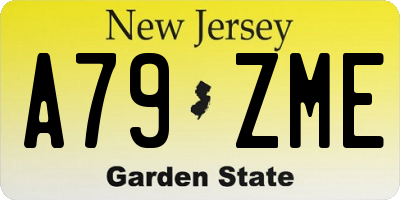 NJ license plate A79ZME