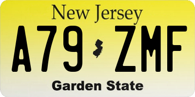 NJ license plate A79ZMF