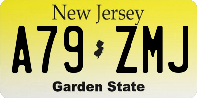 NJ license plate A79ZMJ