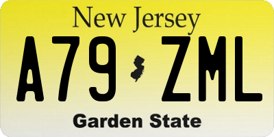 NJ license plate A79ZML