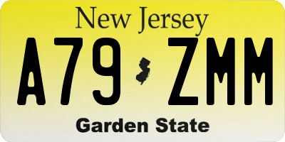 NJ license plate A79ZMM