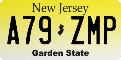 NJ license plate A79ZMP
