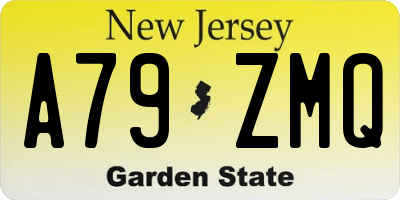 NJ license plate A79ZMQ