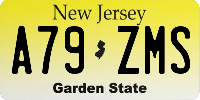 NJ license plate A79ZMS