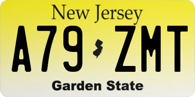 NJ license plate A79ZMT