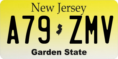NJ license plate A79ZMV