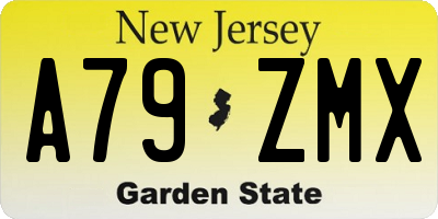 NJ license plate A79ZMX