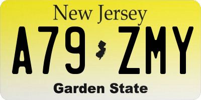 NJ license plate A79ZMY