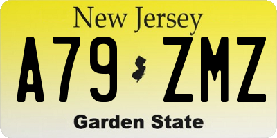 NJ license plate A79ZMZ