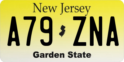 NJ license plate A79ZNA