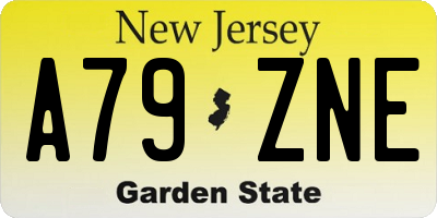 NJ license plate A79ZNE