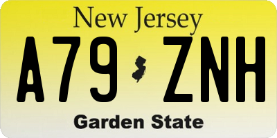 NJ license plate A79ZNH