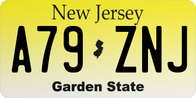 NJ license plate A79ZNJ