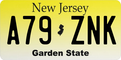 NJ license plate A79ZNK
