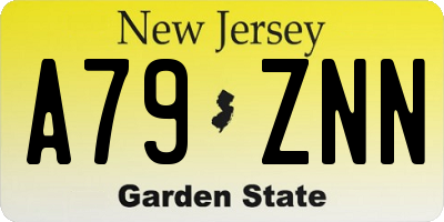 NJ license plate A79ZNN