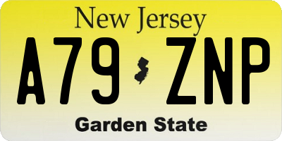 NJ license plate A79ZNP