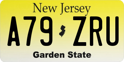 NJ license plate A79ZRU