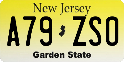 NJ license plate A79ZSO