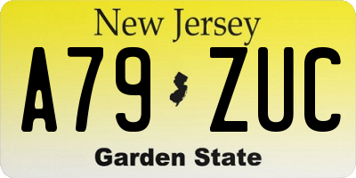 NJ license plate A79ZUC
