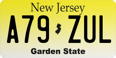 NJ license plate A79ZUL