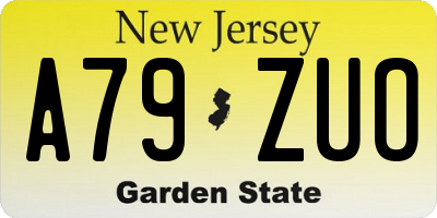 NJ license plate A79ZUO