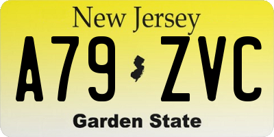 NJ license plate A79ZVC