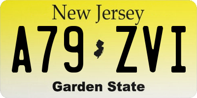 NJ license plate A79ZVI