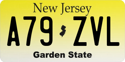 NJ license plate A79ZVL