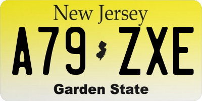 NJ license plate A79ZXE