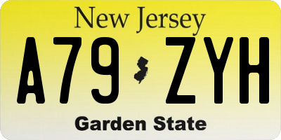 NJ license plate A79ZYH