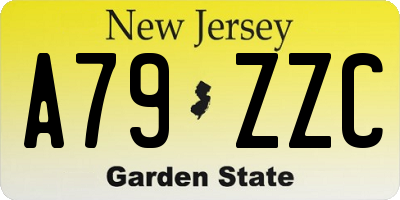 NJ license plate A79ZZC