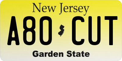 NJ license plate A80CUT
