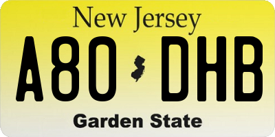 NJ license plate A80DHB