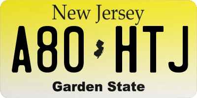 NJ license plate A80HTJ