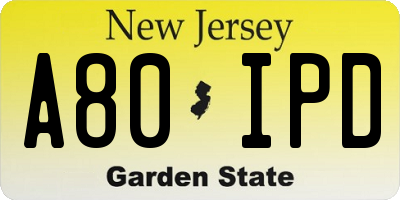 NJ license plate A80IPD