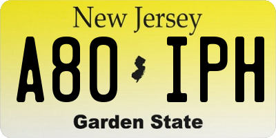 NJ license plate A80IPH