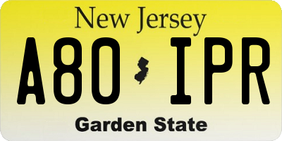 NJ license plate A80IPR