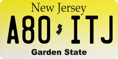 NJ license plate A80ITJ