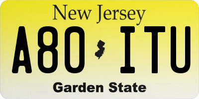NJ license plate A80ITU