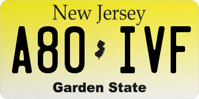 NJ license plate A80IVF