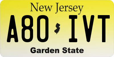 NJ license plate A80IVT