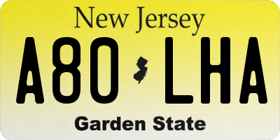 NJ license plate A80LHA