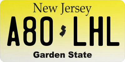 NJ license plate A80LHL