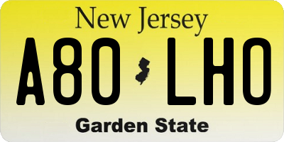 NJ license plate A80LHO
