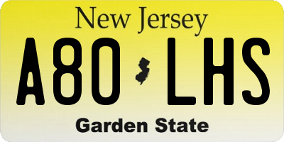 NJ license plate A80LHS