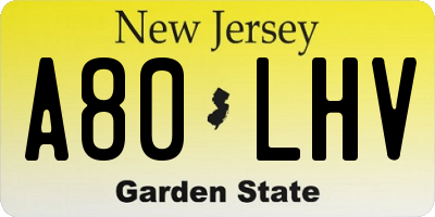 NJ license plate A80LHV