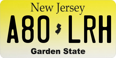 NJ license plate A80LRH