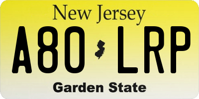 NJ license plate A80LRP