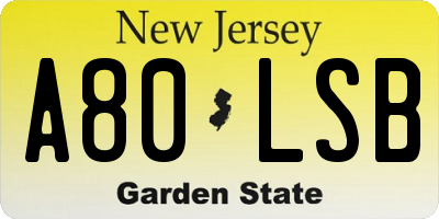 NJ license plate A80LSB
