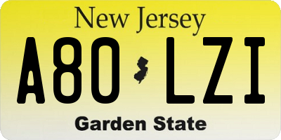 NJ license plate A80LZI